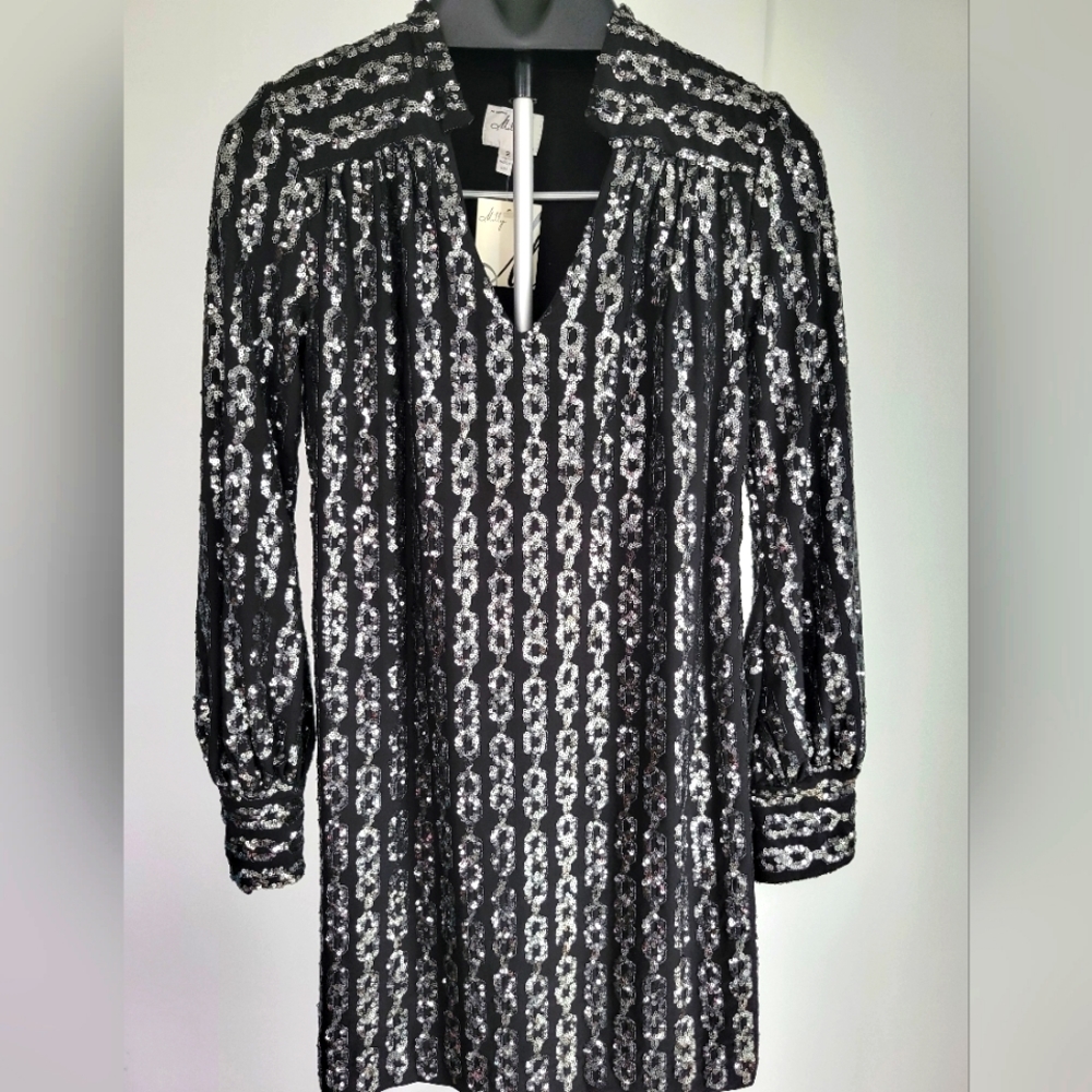 Milly Gray Sequin Shirt Dress size 2